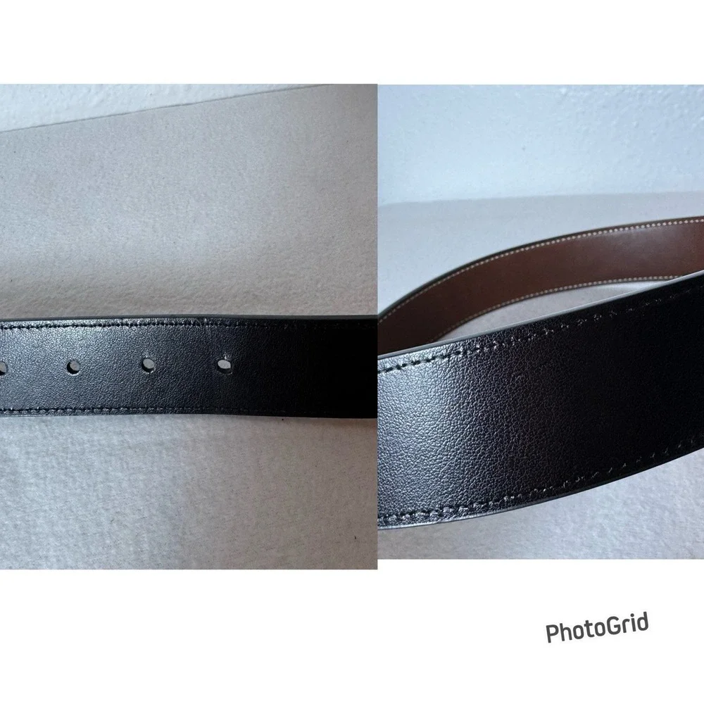 Swiss Gear Men's Medium 32-36 Black Brown Reversible Belt Bonded Leather
